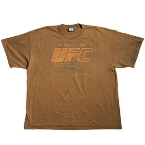 Vintage UFC Ultimate Fighting Championship Graphic T-Shirt Brown Orange MMA XXL